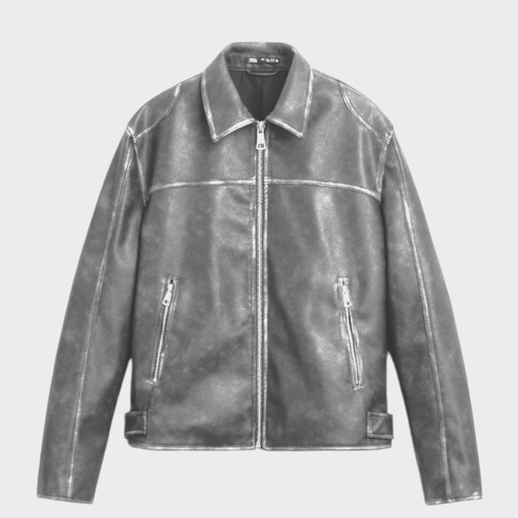 Zara Other - ZARA Faux Leather Washed Jacket